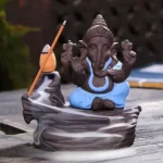 Hand crafted Ganesha Water Fountain with Smoke Backflow Incense Burner