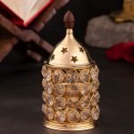 Brass Barrel Shaped Crystal Diya size 5