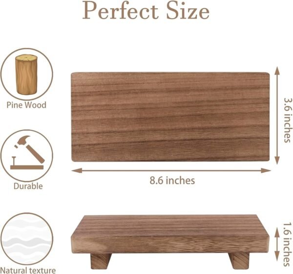 Farmhouse Small Wood Tray Pedestal Stand - Image 5